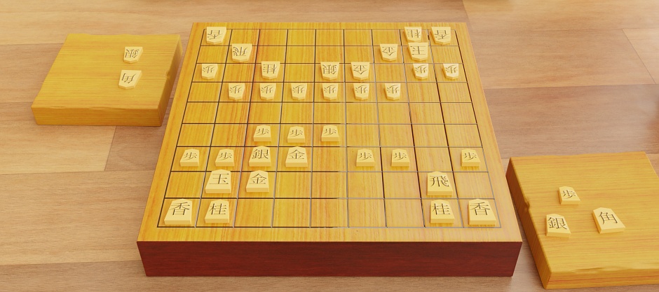 Aperçu d'un shogiban, plateau de jeu du Shogi