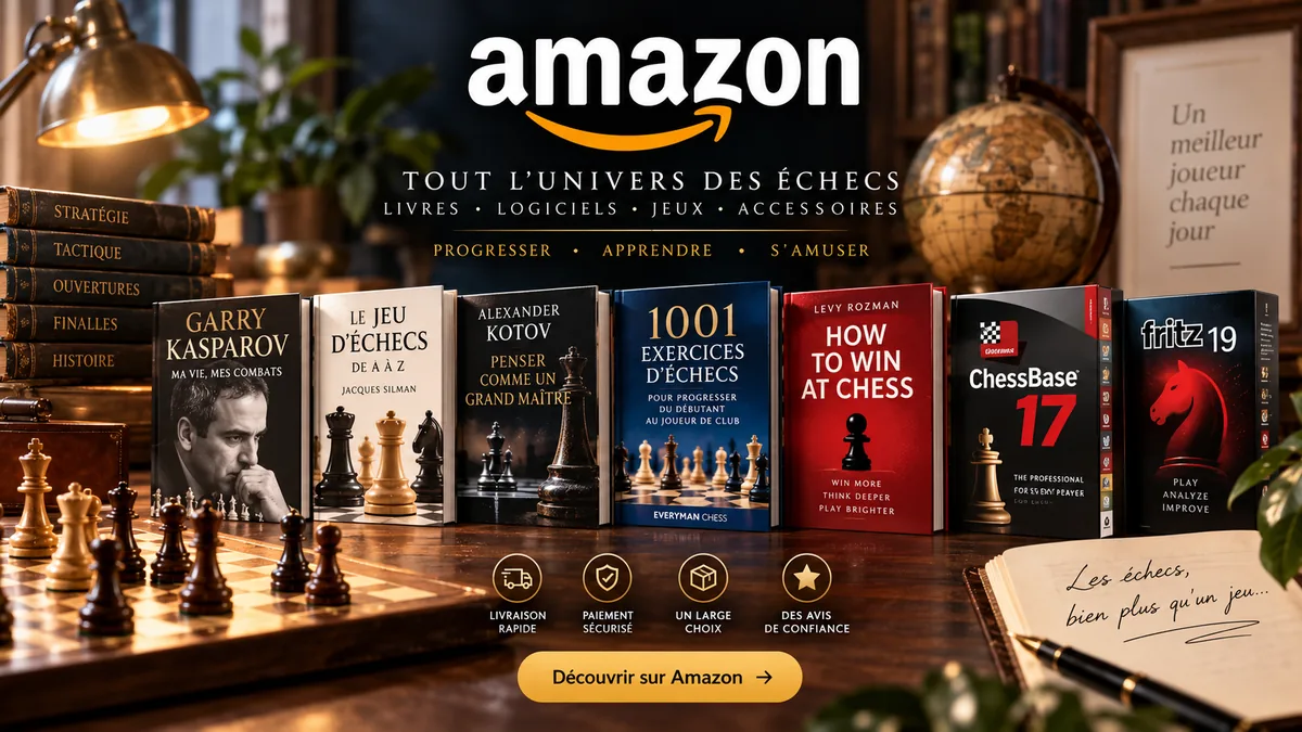 Tout l’univers des échecs sur Amazon